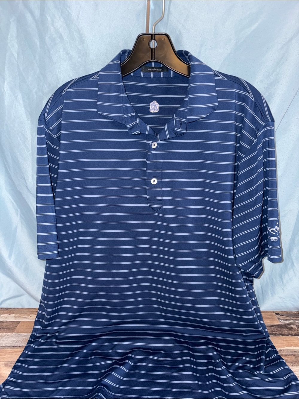 Turtleson Striped Navy Polo Shirt